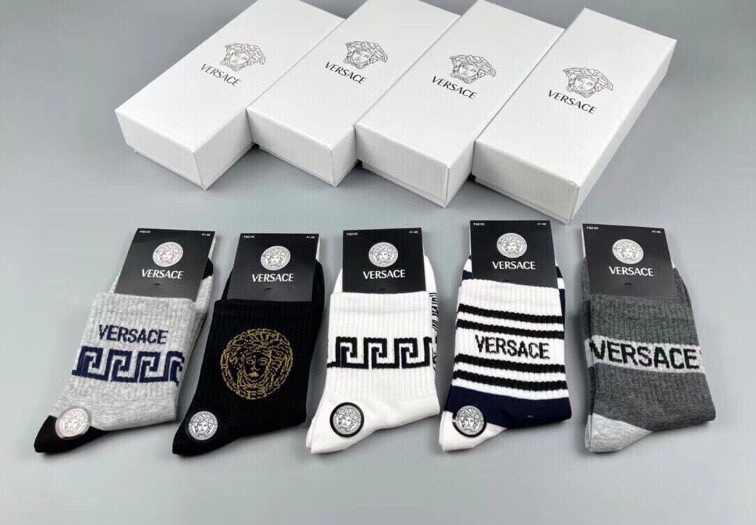 Versace Cotton Short Socks - 5-Pair Pack