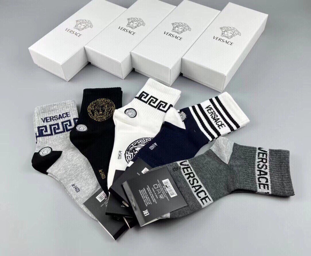 Versace Cotton Short Socks - 5-Pair Pack