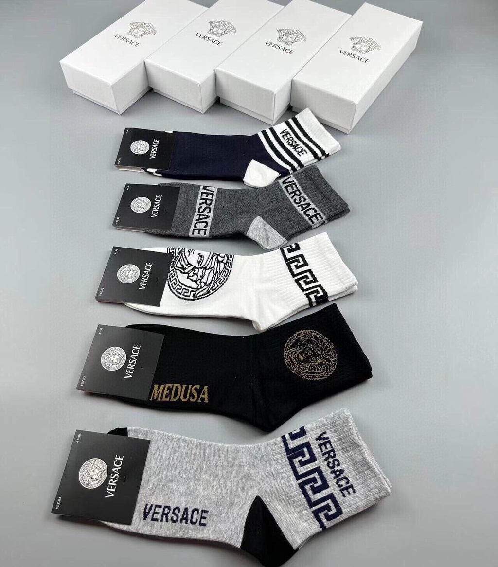 Versace Cotton Short Socks - 5-Pair Pack