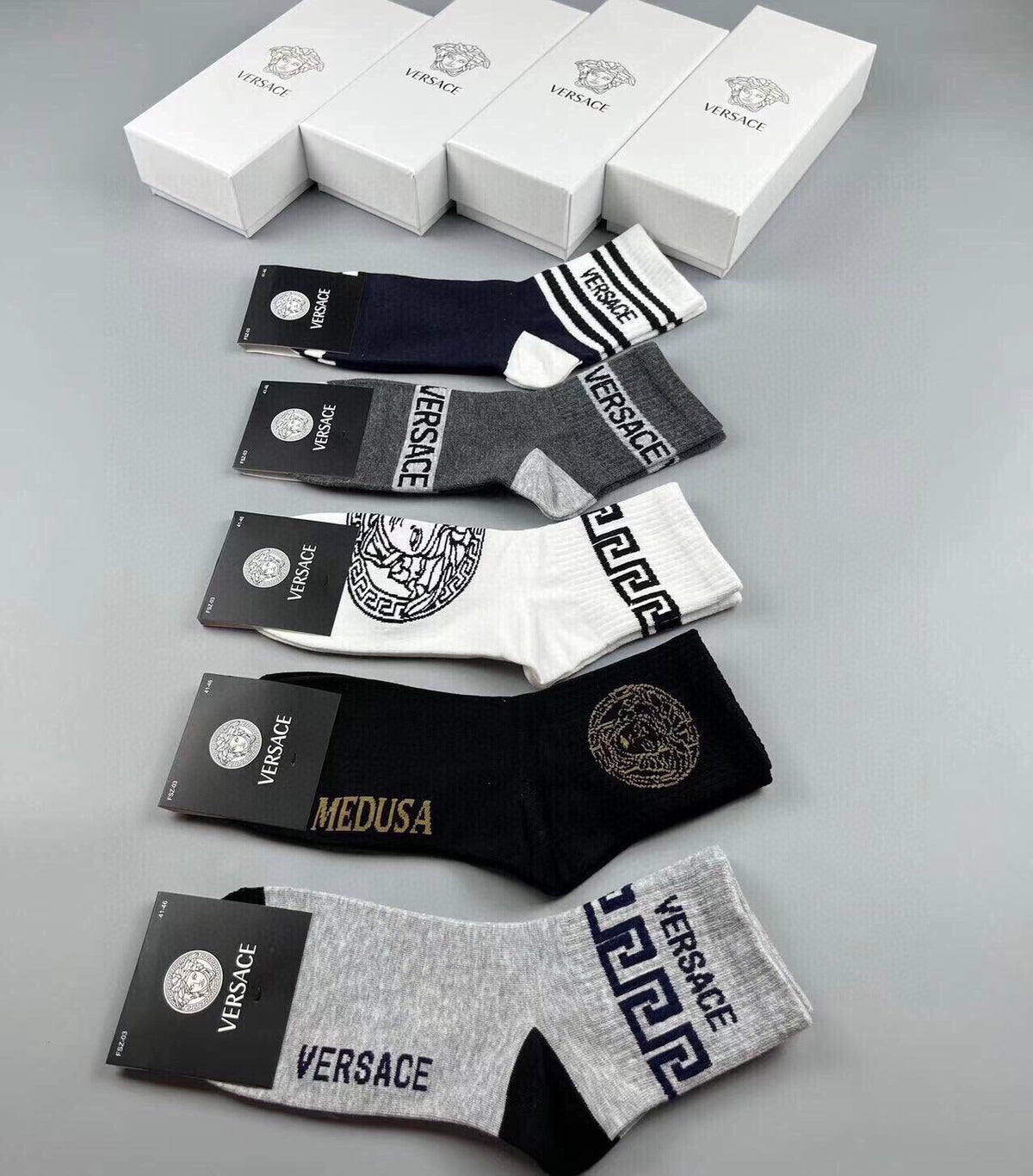Versace Cotton Short Socks - 5-Pair Pack