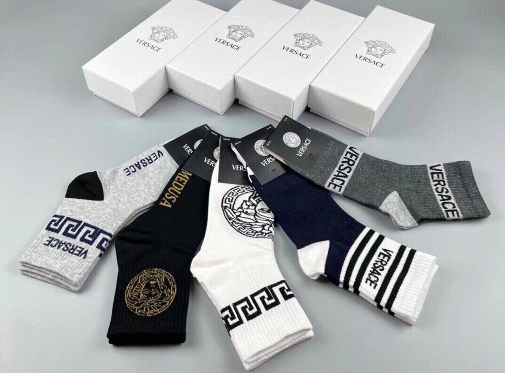 Versace Cotton Short Socks - 5-Pair Pack