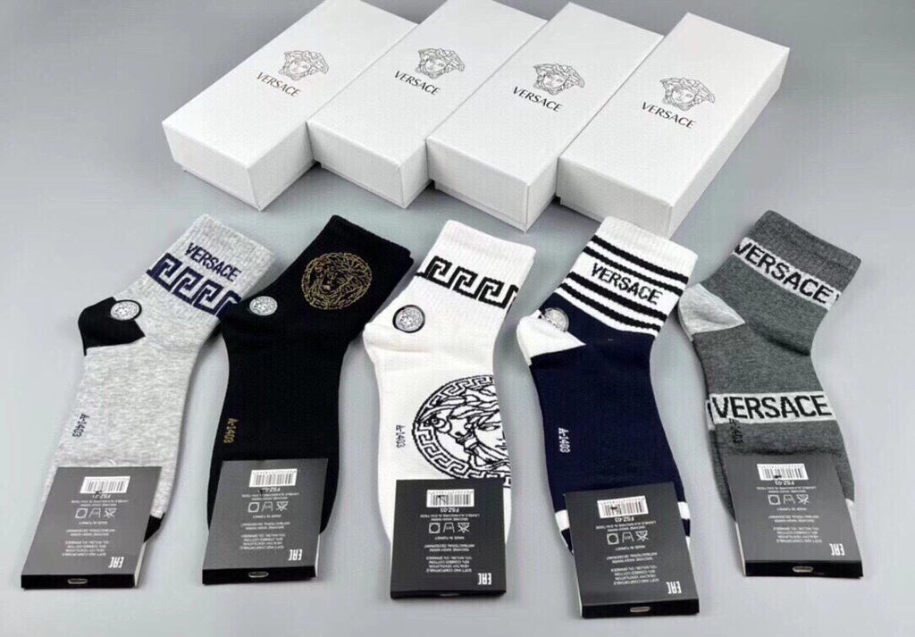 Versace Cotton Short Socks - 5-Pair Pack