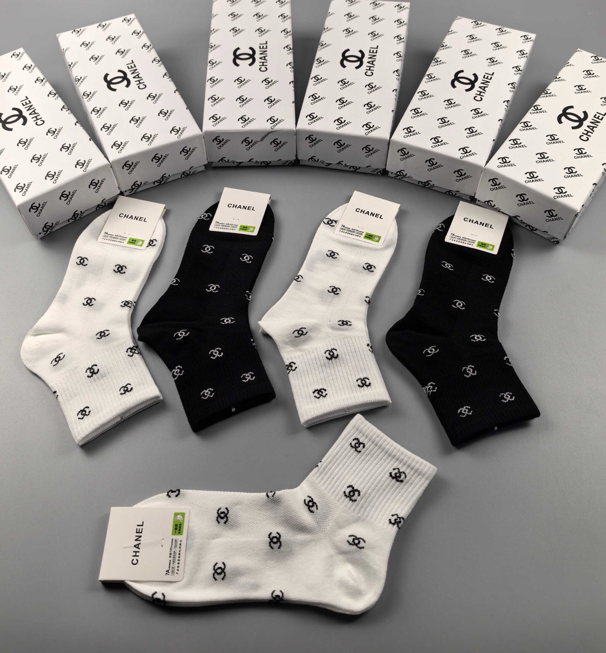 Chanel Cotton Short Socks - 5-Pair Pack
