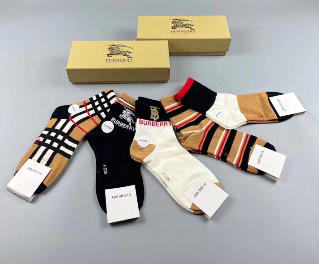 Burberry Crew Socks - 5-Pair Pack