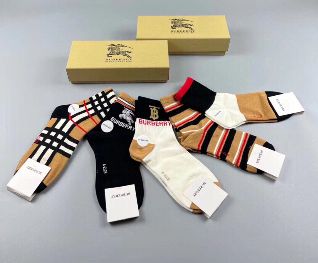 Burberry Crew Socks - 5-Pair Pack