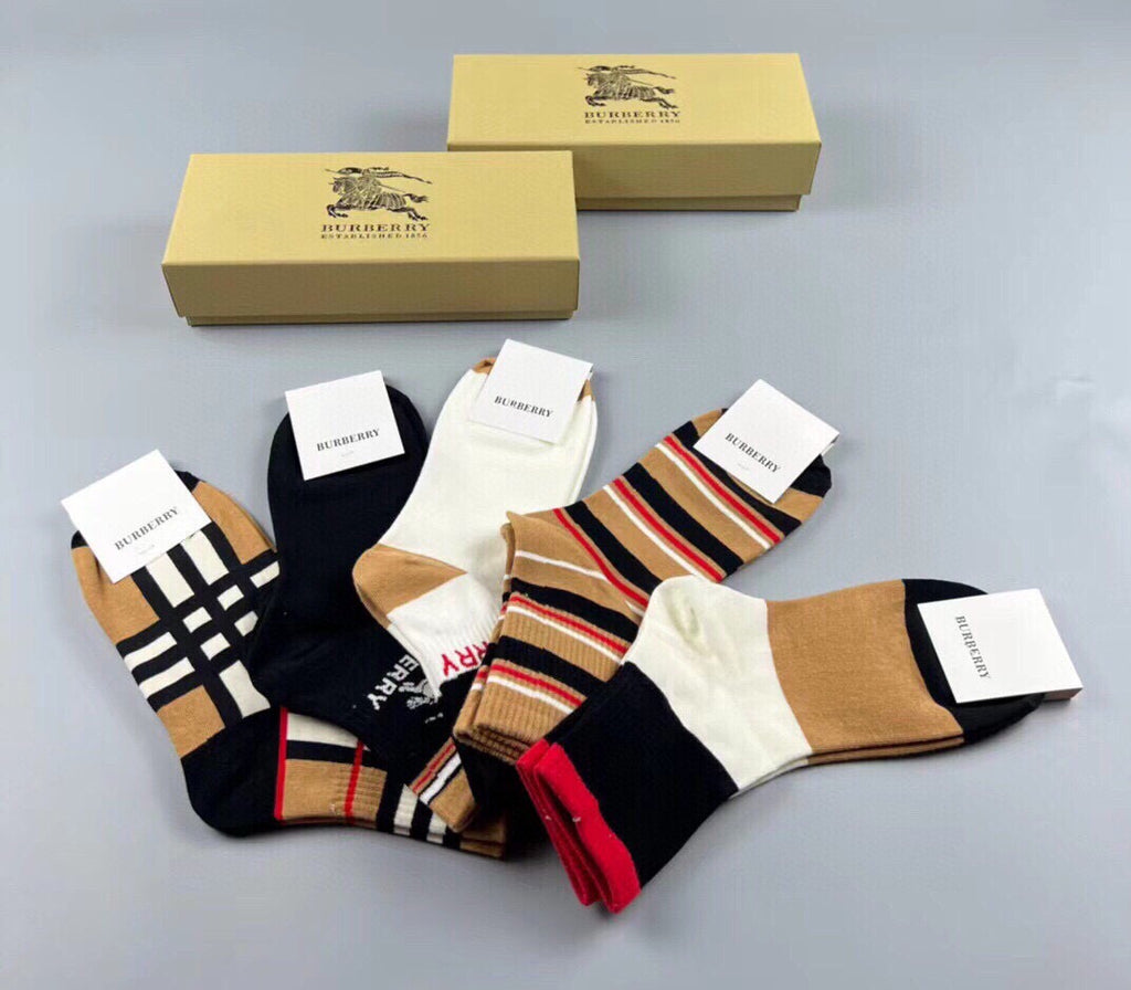Burberry Crew Socks - 5-Pair Pack