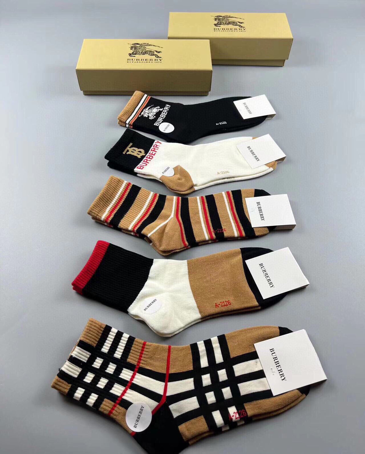 Burberry Crew Socks - 5-Pair Pack