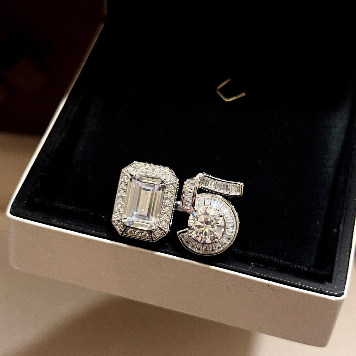 Signature Emblem Statement Ring in Polished Metal-Tone – Design 033 styled product view