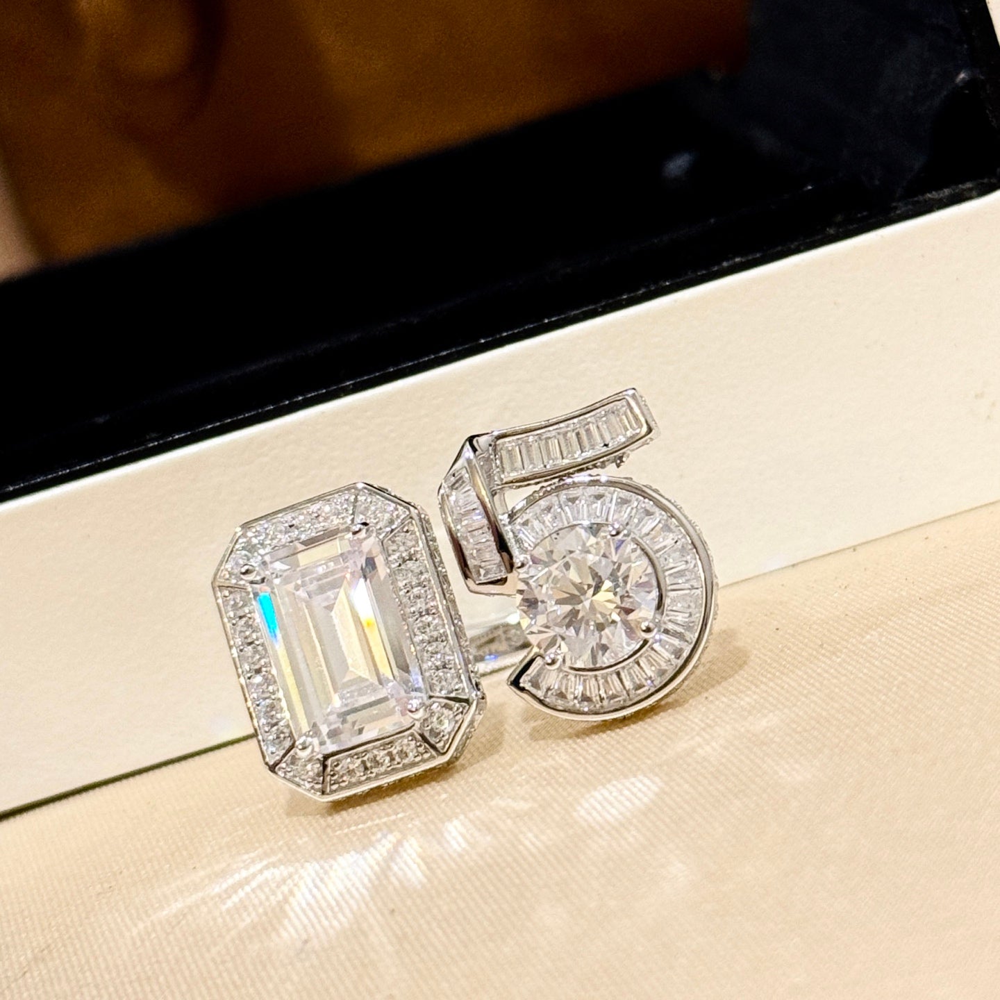 Signature Emblem Statement Ring in Polished Metal-Tone – Design 033 main product view