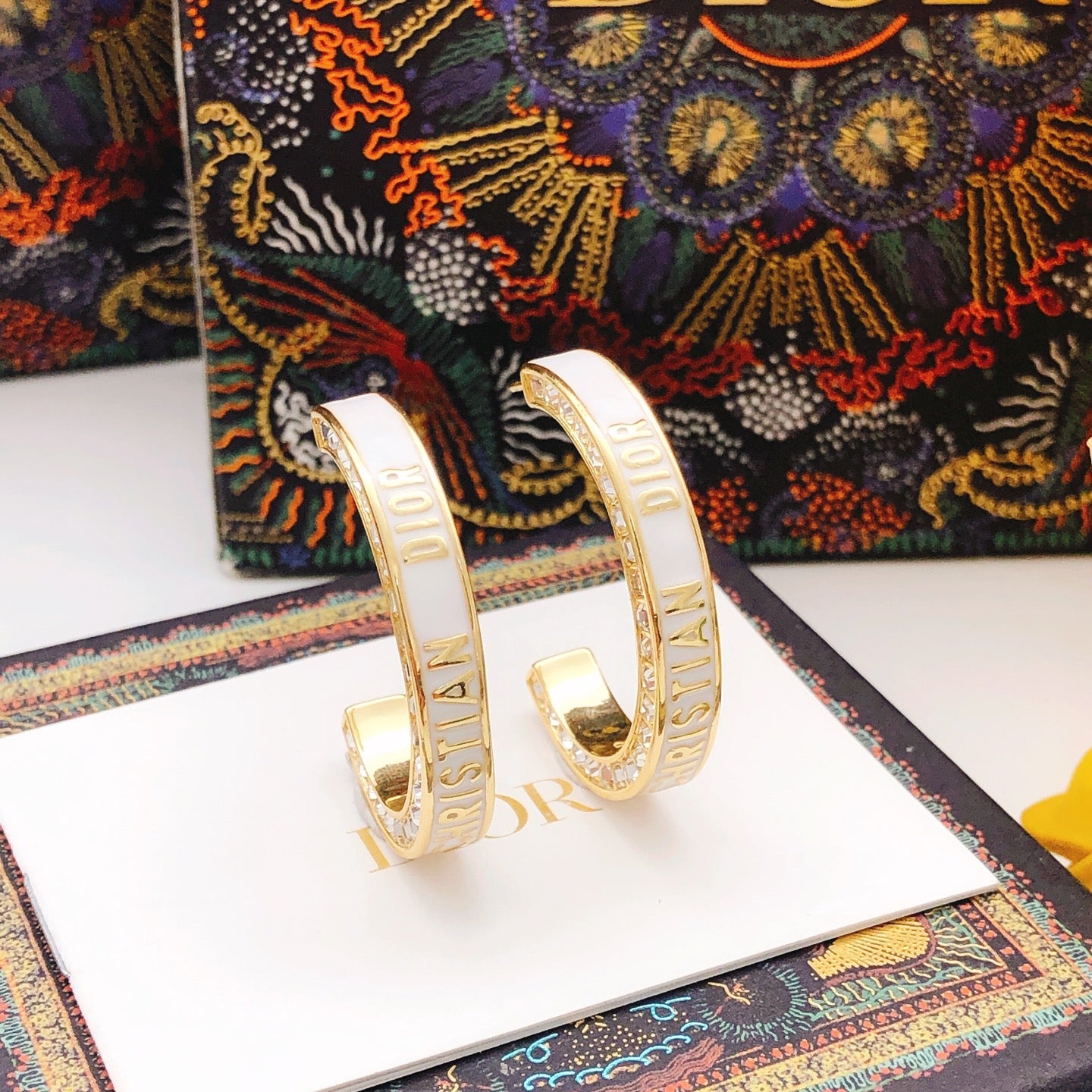 Sculptural Statement Earrings in Polished Metal-Tone with Crystal-Style Accents – Design 002 detail view
