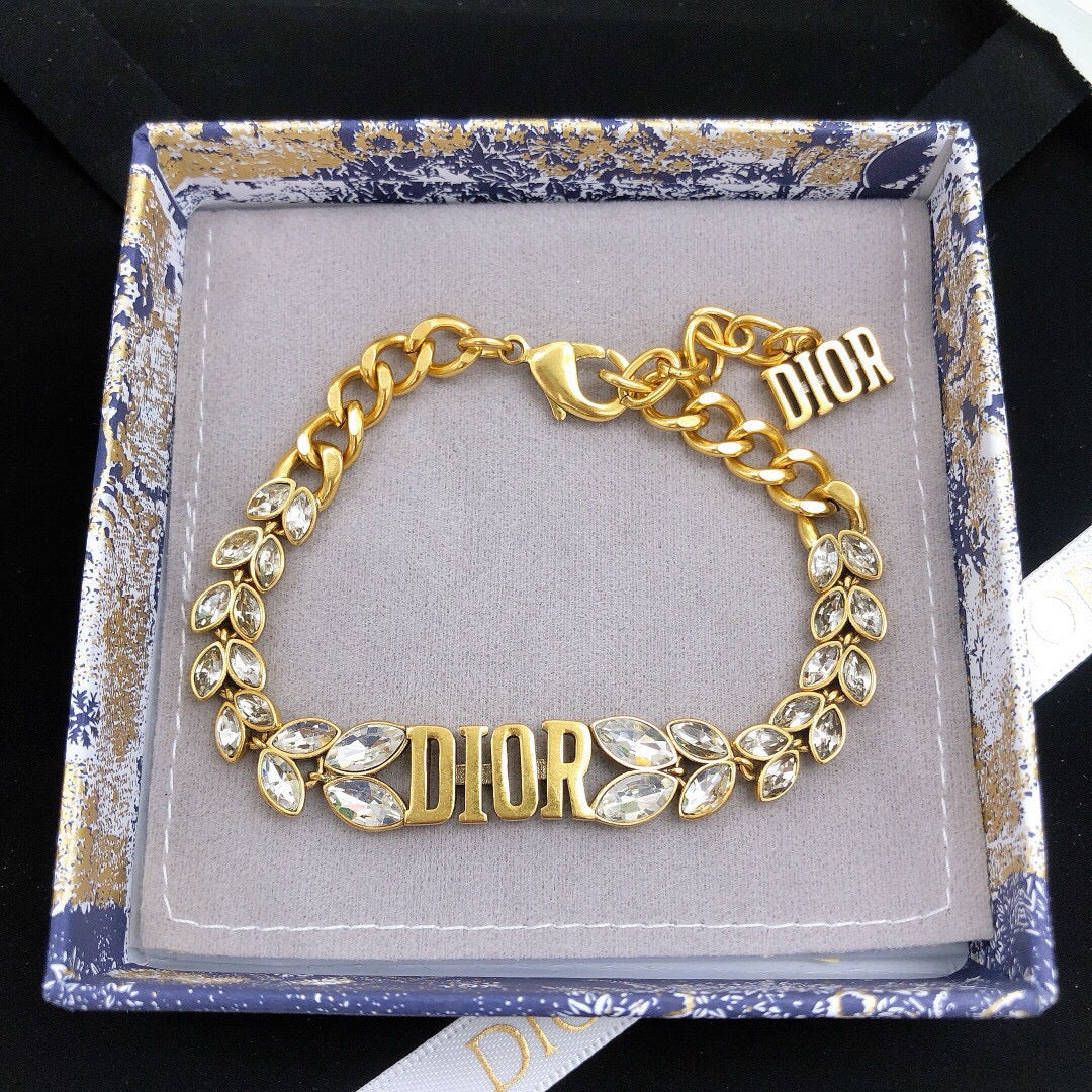 Sculptural Statement Bracelet in Polished Metal-Tone with Crystal-Style Accents main product view