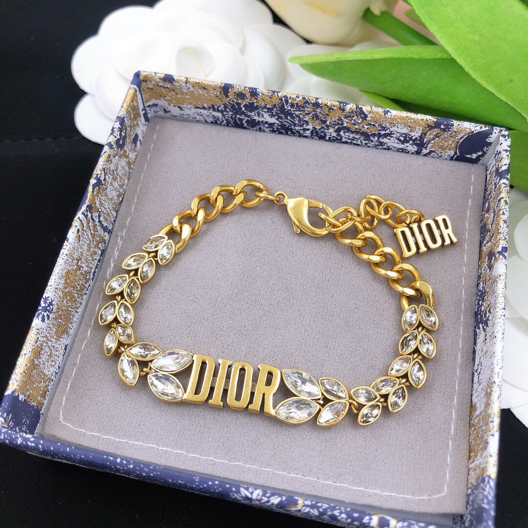 Sculptural Statement Bracelet in Polished Metal-Tone with Crystal-Style Accents detail view
