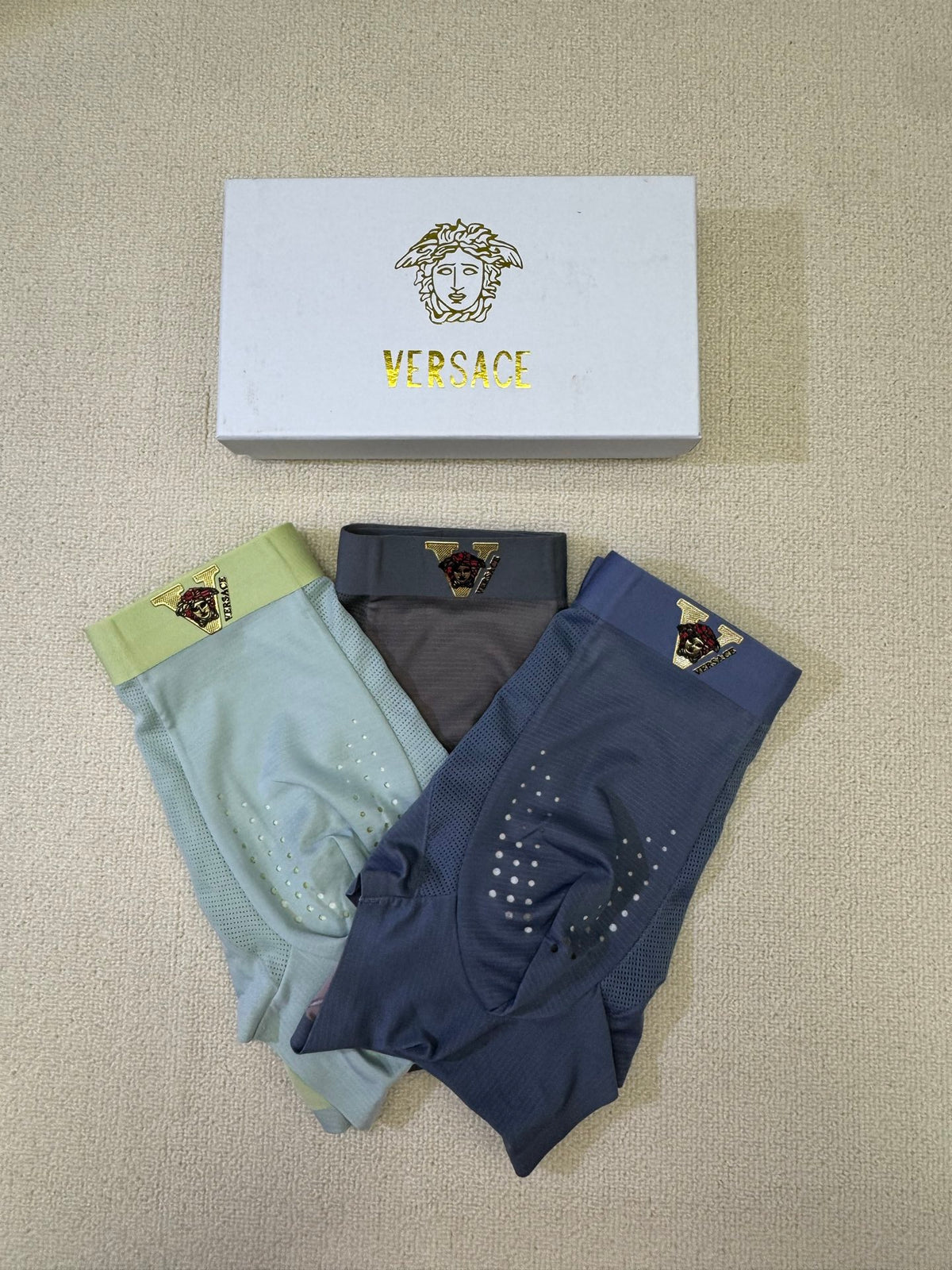 Versace Nylon Blend Men's Boxer Briefs - 3-Piece Box