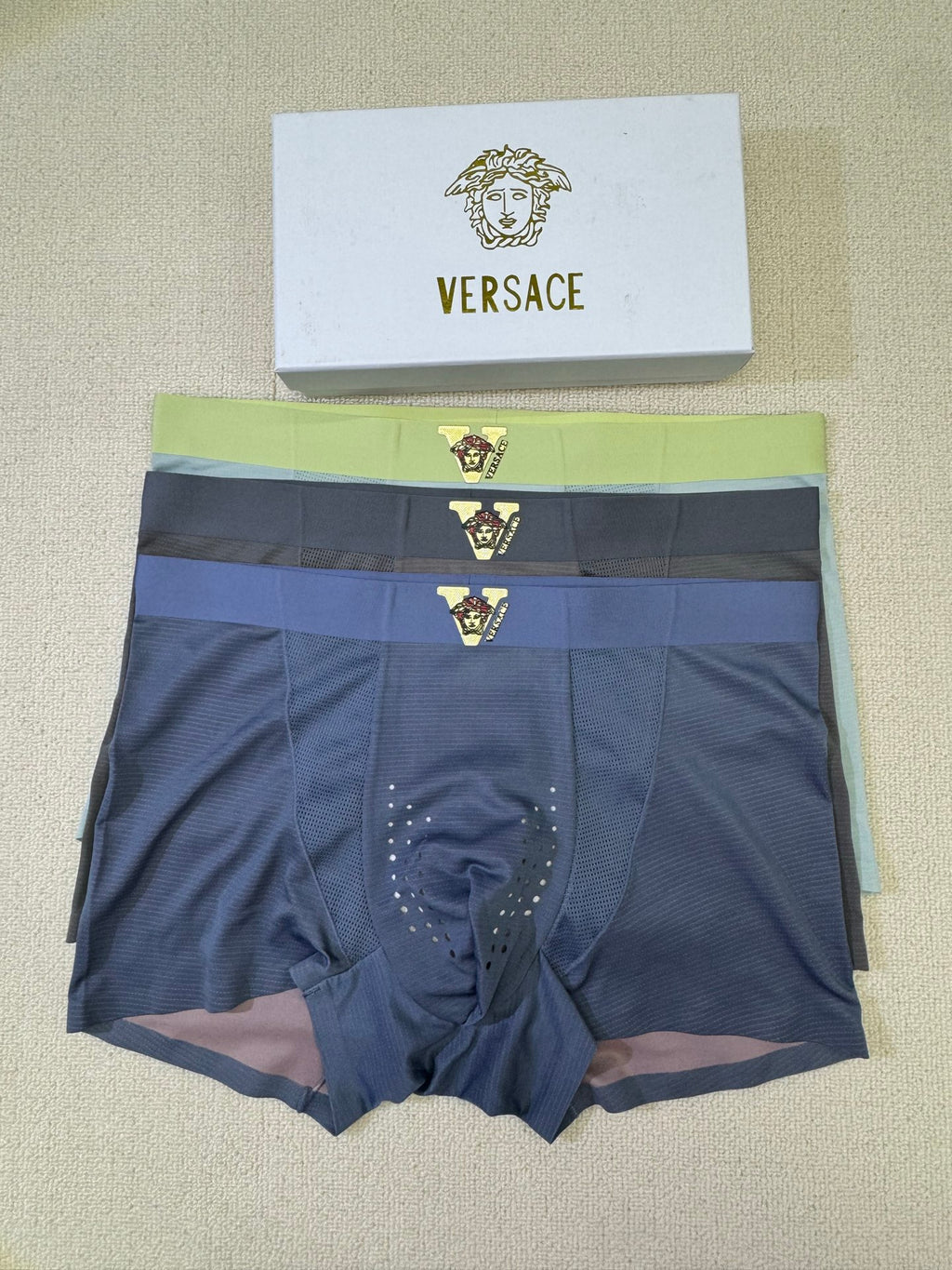 Versace Nylon Blend Men's Boxer Briefs - 3-Piece Box