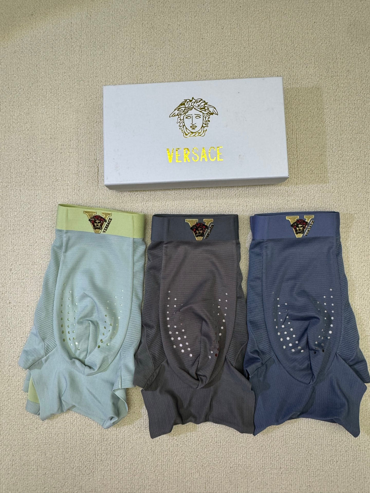 Versace Nylon Blend Men's Boxer Briefs - 3-Piece Box