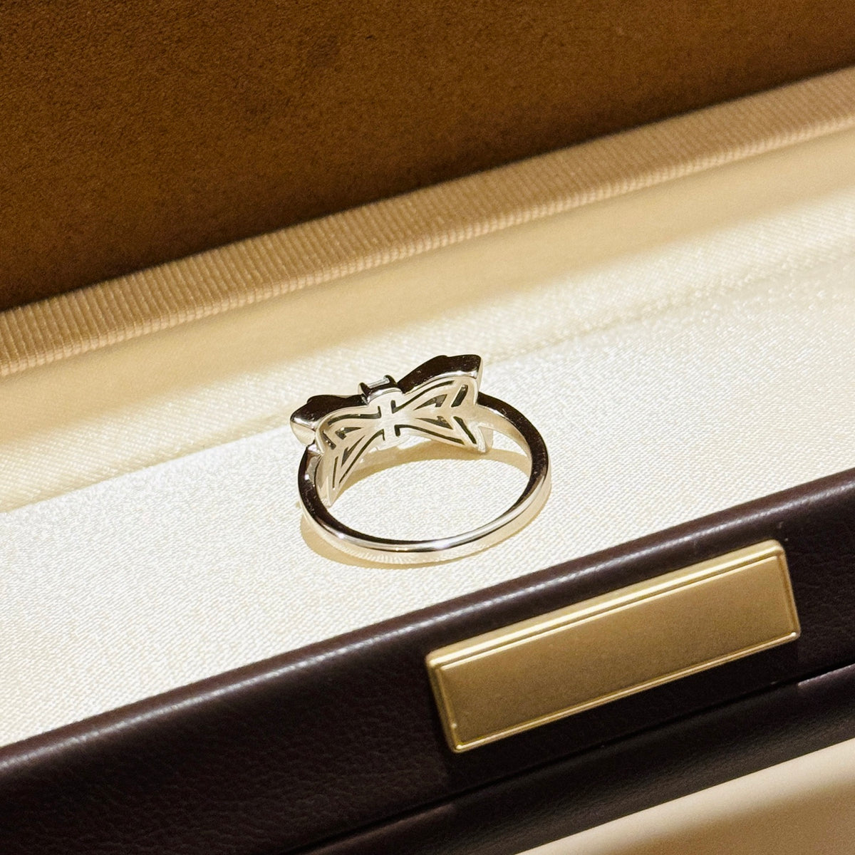 Bow Statement Ring in Gold-Tone detail view