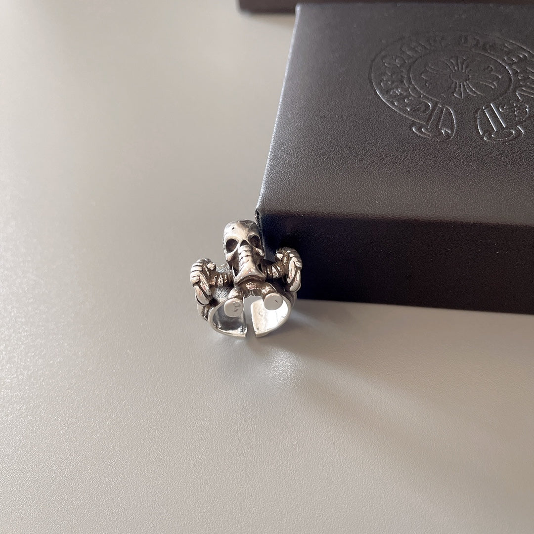 Gothic Emblem Statement Ring in Metal-Tone – Design 01 main product view