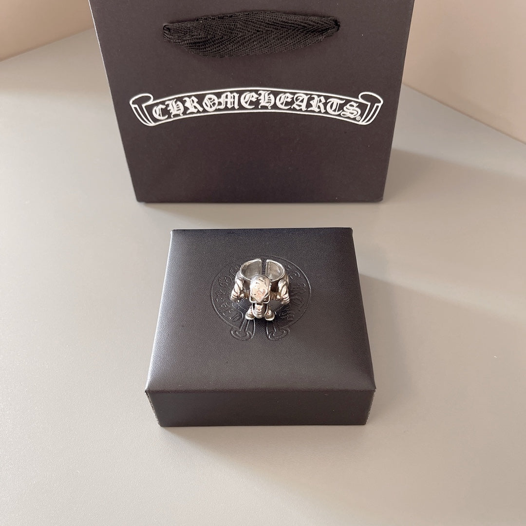 Gothic Emblem Statement Ring in Metal-Tone – Design 01 main product view