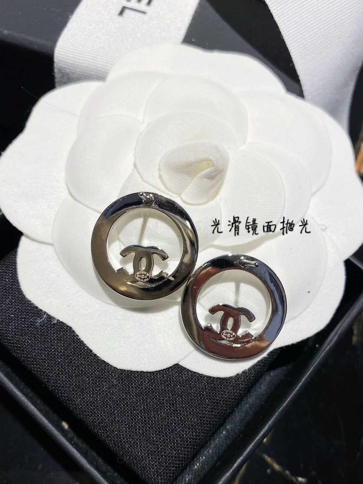 Round Crystal-Accent Stud Earrings – White Detail main product view