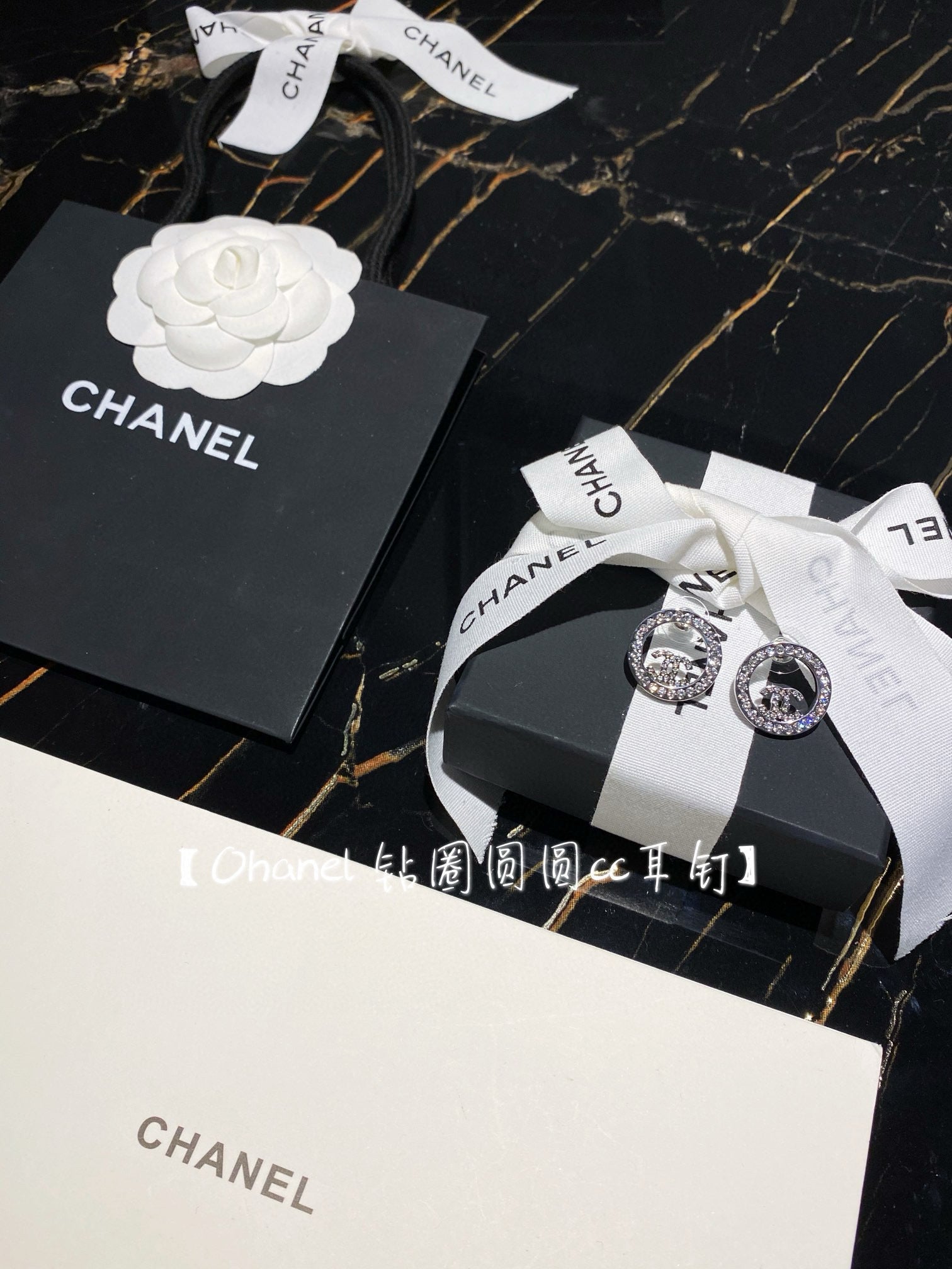 Round Crystal-Accent Stud Earrings – White Detail front product view
