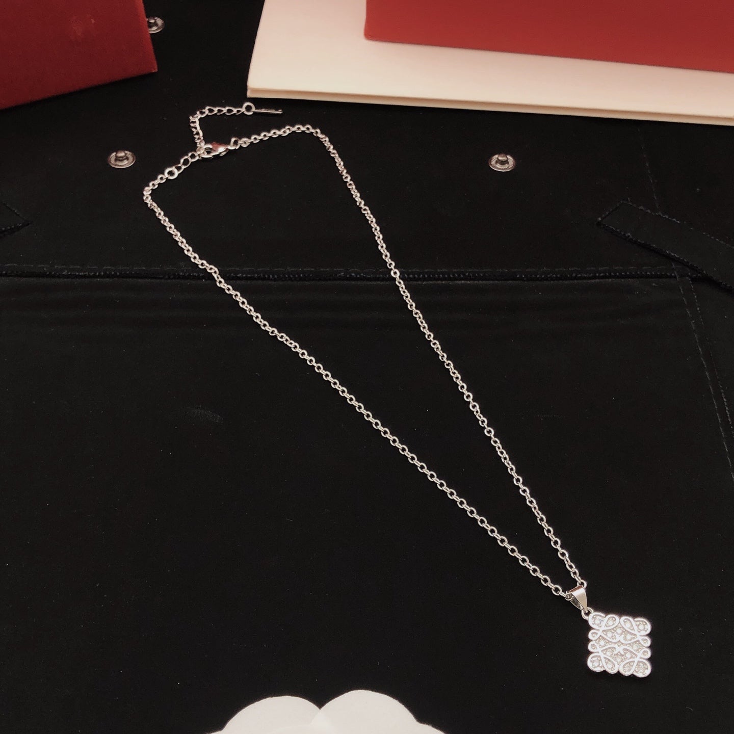 Sculptural Pendant Necklace in Polished Metal-Tone – Design 02 main product view