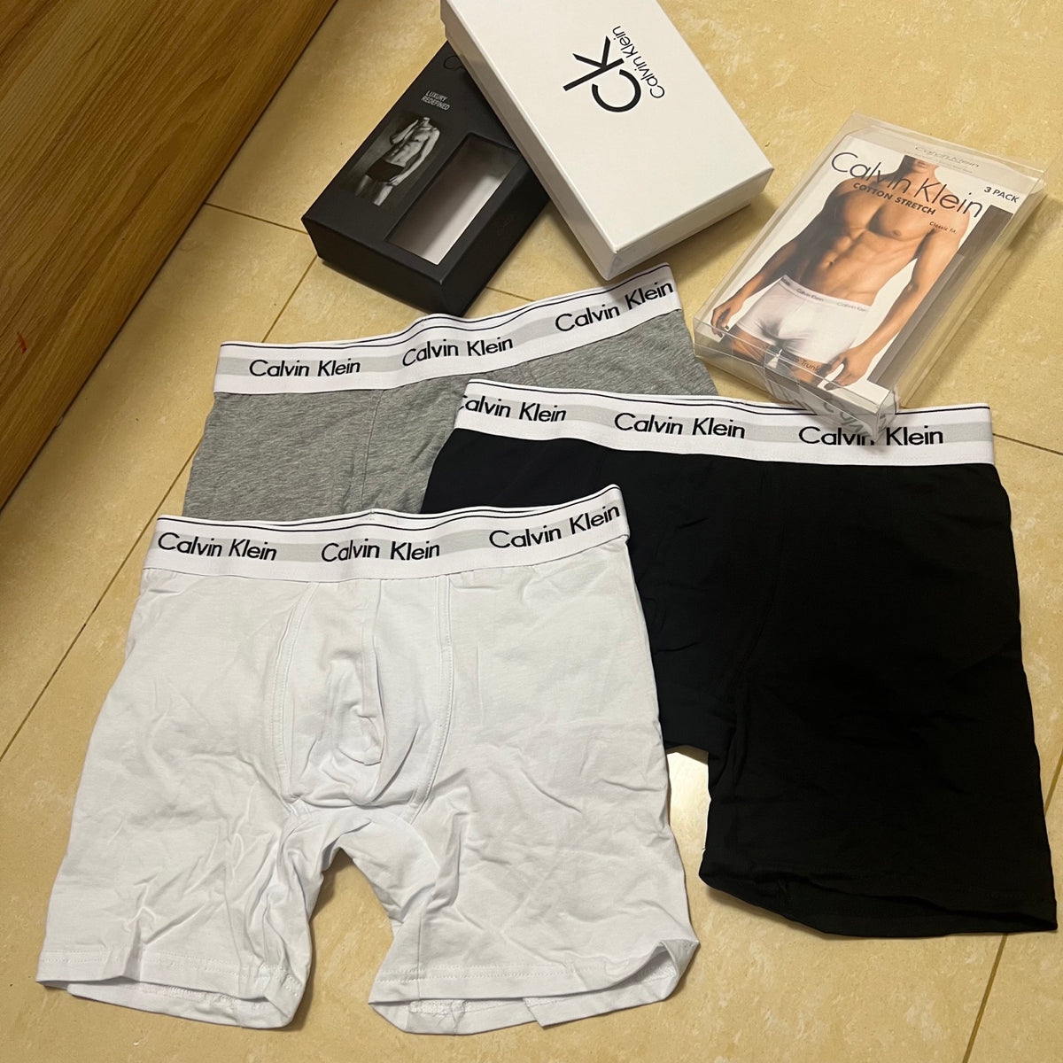 Calvin Klein Broad Logo Waistbands Men's Boxer Briefs - 3-Piece Box