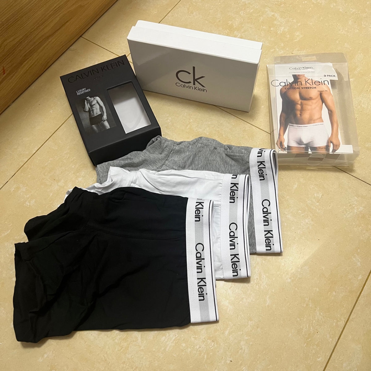 Calvin Klein Broad Logo Waistbands Men's Boxer Briefs - 3-Piece Box