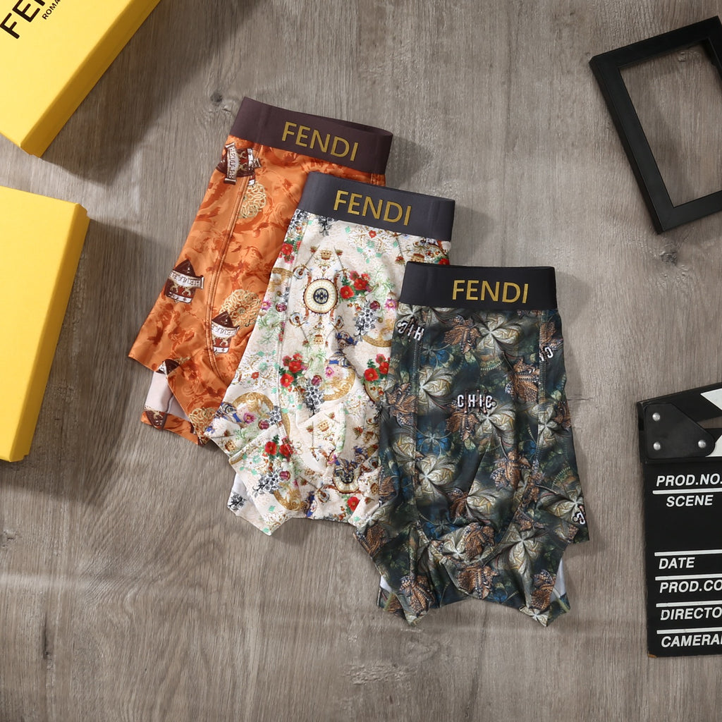 Fendi Ice-Silk Men's Boxer Briefs - 3-Piece Box