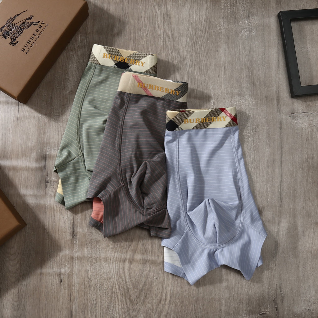 Burberry Ice-Silk Men's Boxer Briefs - 3-Piece Box