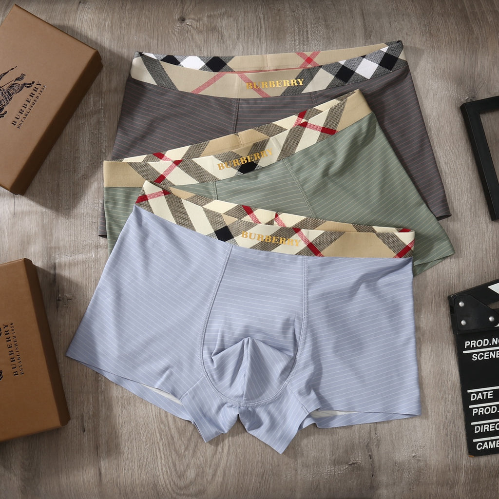 Burberry Ice-Silk Men's Boxer Briefs - 3-Piece Box