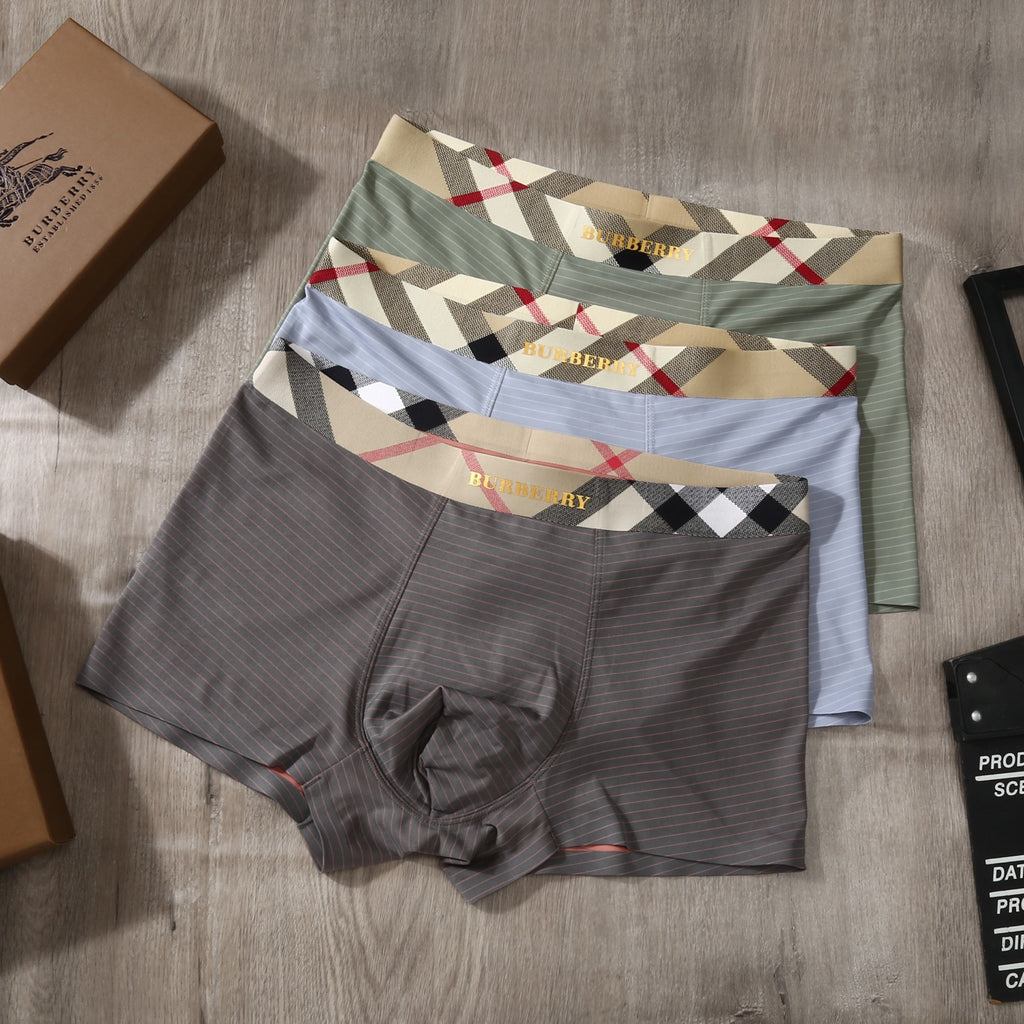 Burberry Check Waistband Men's Trunk Underwear - 3-Piece Box