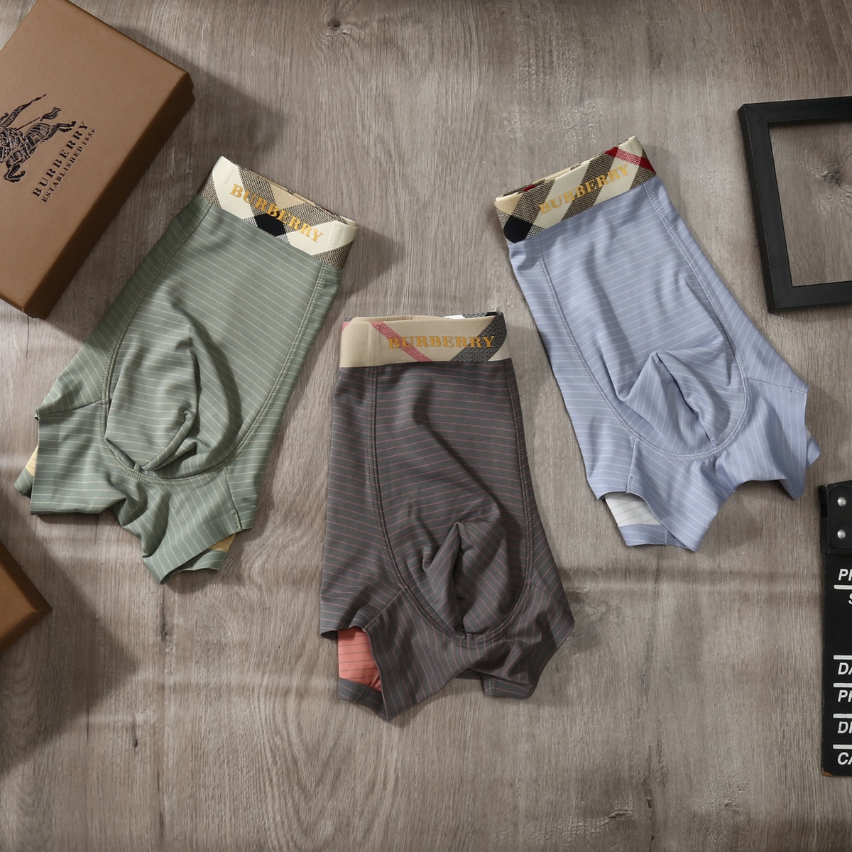 Burberry Ice-Silk Men's Boxer Briefs - 3-Piece Box