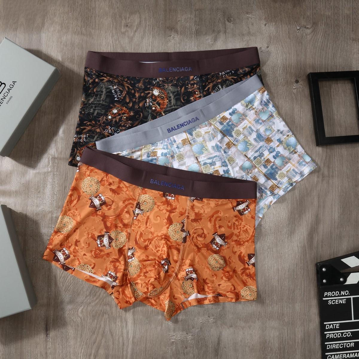 Balenciaga Ice-Silk Men's Boxer Briefs - 3-Piece Box