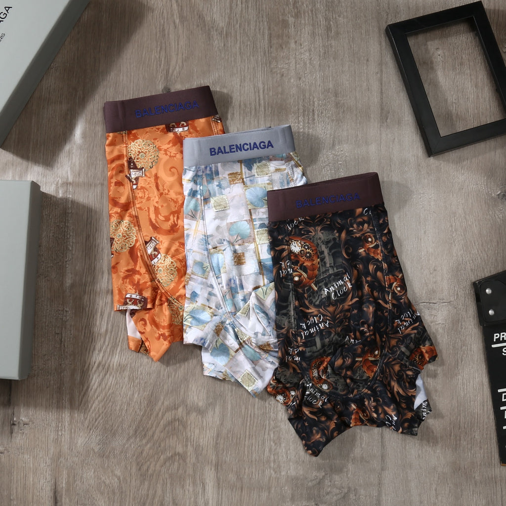 Balenciaga Ice-Silk Men's Boxer Briefs - 3-Piece Box