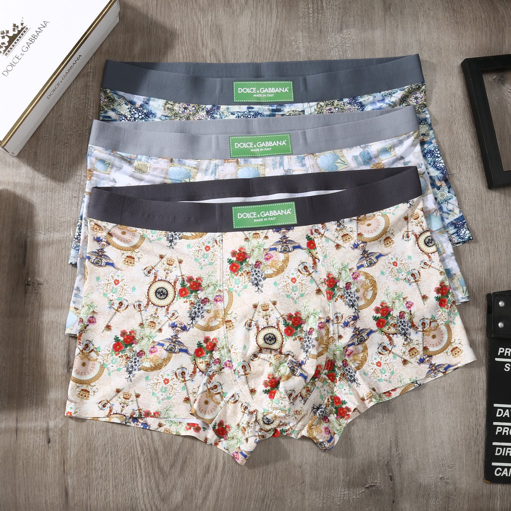 Dolce & Gabbana Ice-Silk Men's Boxer Briefs - 3-Piece Box