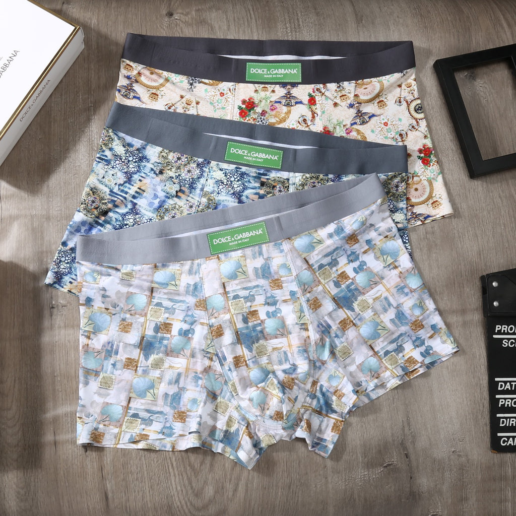 Dolce & Gabbana Ice-Silk Men's Boxer Briefs - 3-Piece Box