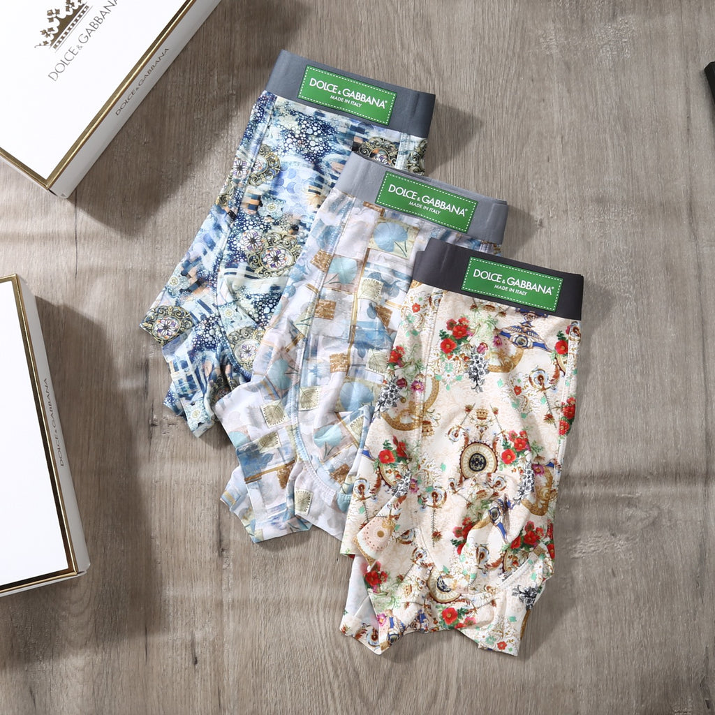 Dolce & Gabbana Ice-Silk Men's Boxer Briefs - 3-Piece Box
