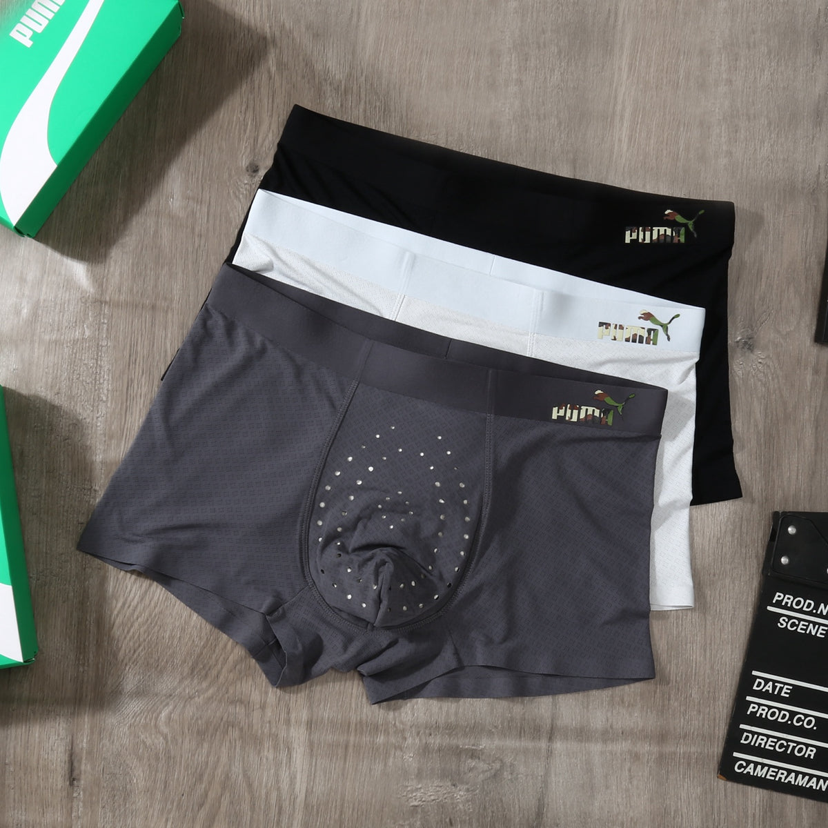 Ice-Silk Men's Boxer Briefs - 3-Piece Box