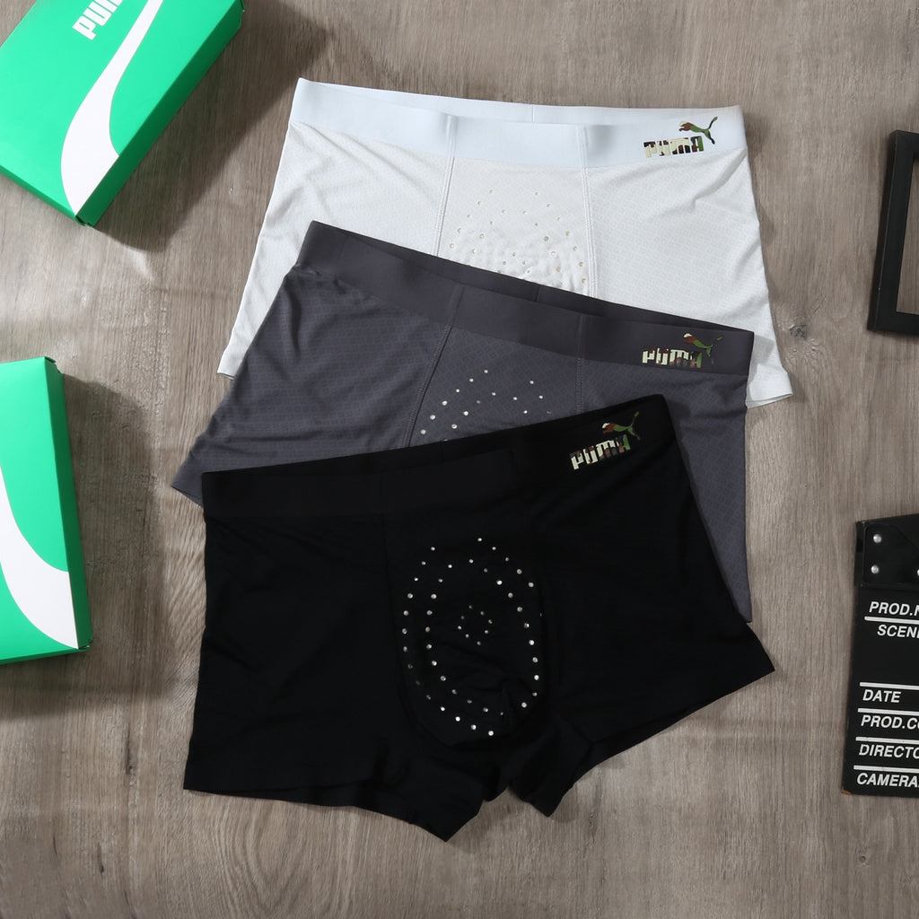 Ice-Silk Men's Boxer Briefs - 3-Piece Box