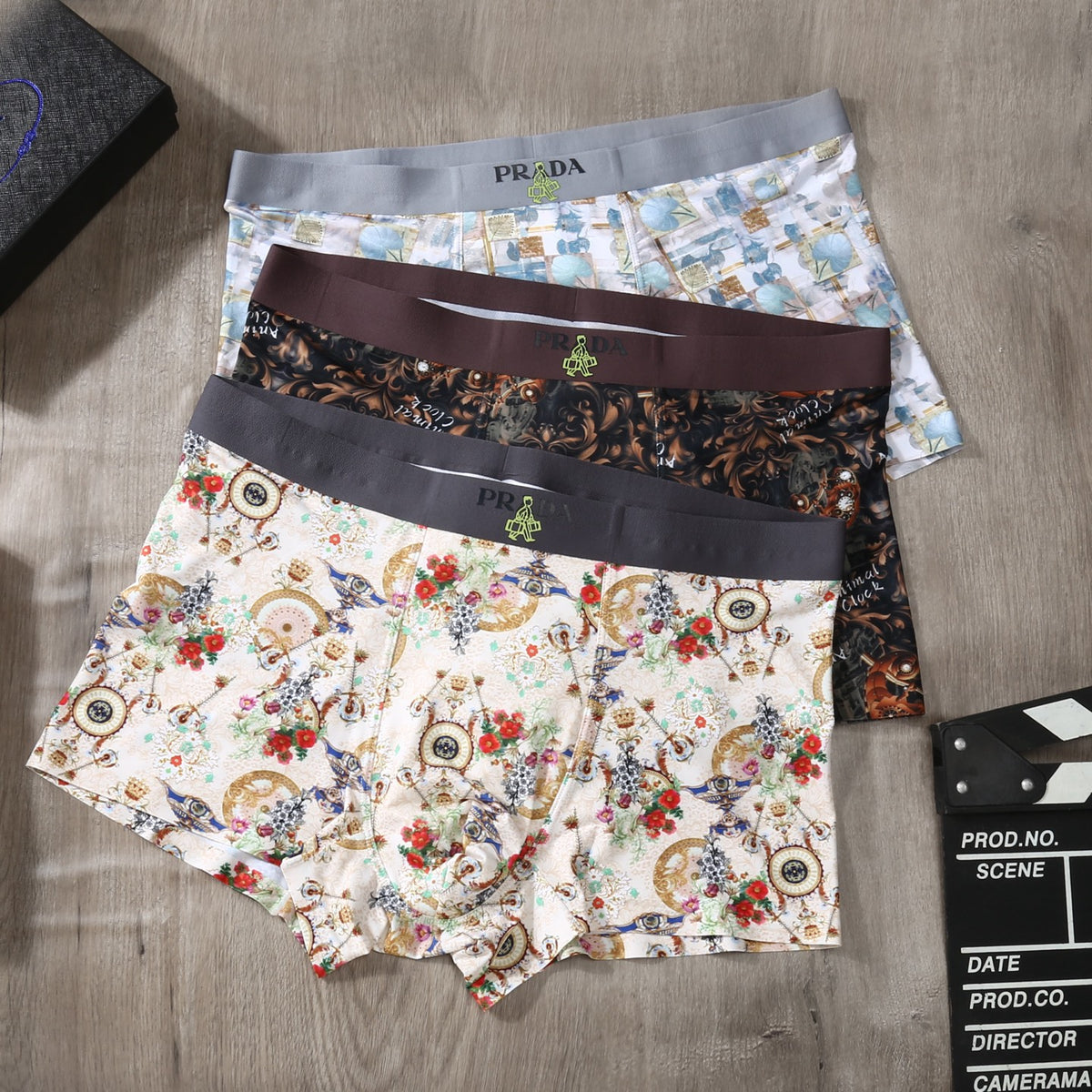 Prada Ice-Silk Men's Boxer Briefs - 3-Piece Box