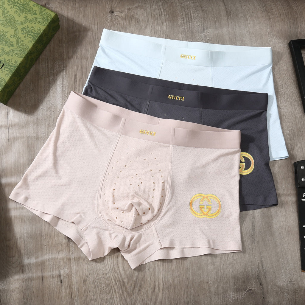 Ice-Silk Men's Boxer Briefs - 3-Piece Box