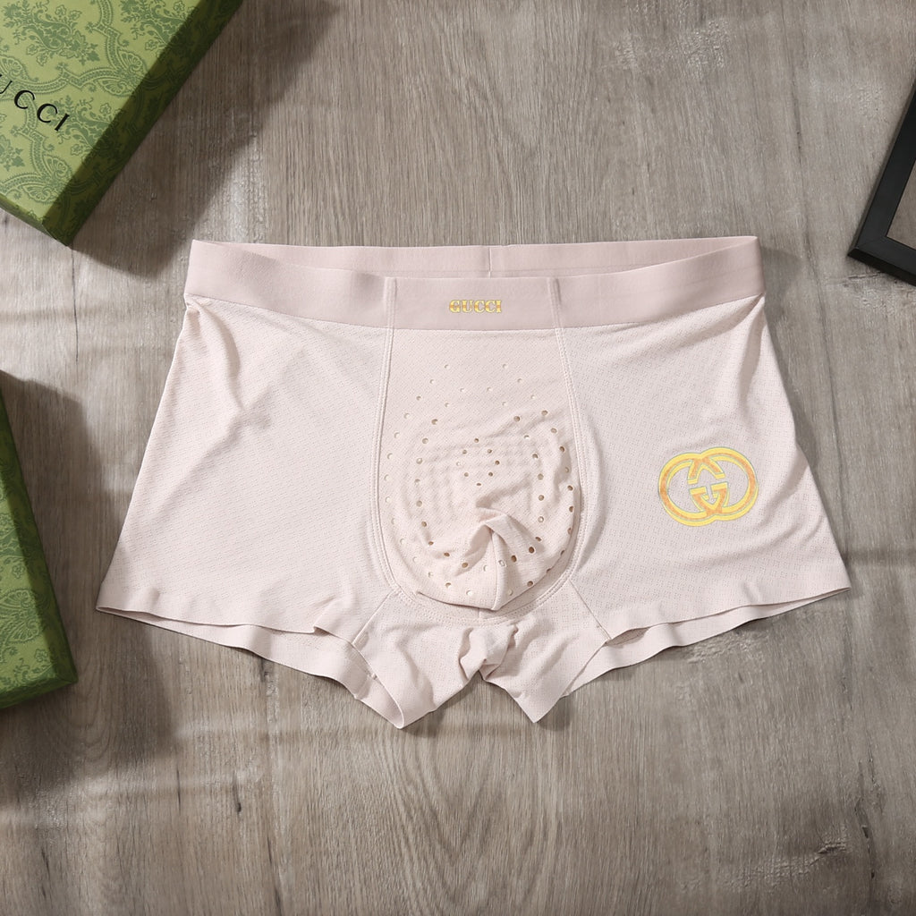 Gucci Perforated Logo Men's Trunk Underwear - 3-Piece Box