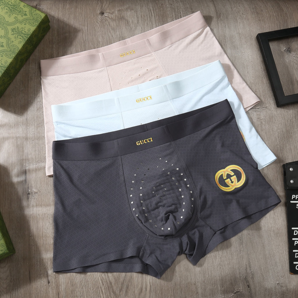 Ice-Silk Men's Boxer Briefs - 3-Piece Box