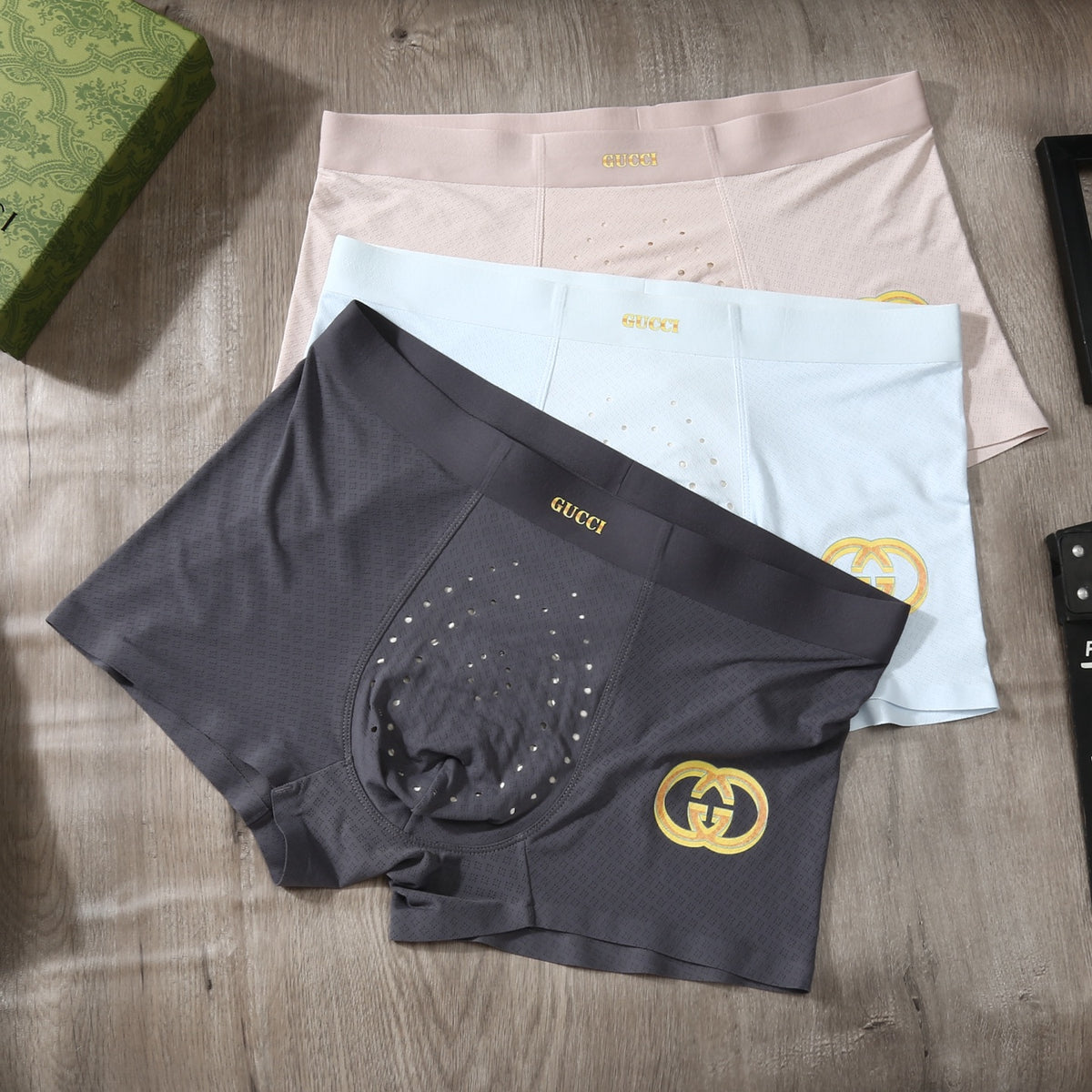 Gucci Ice-Silk Men's Boxer Briefs - 3-Piece Box