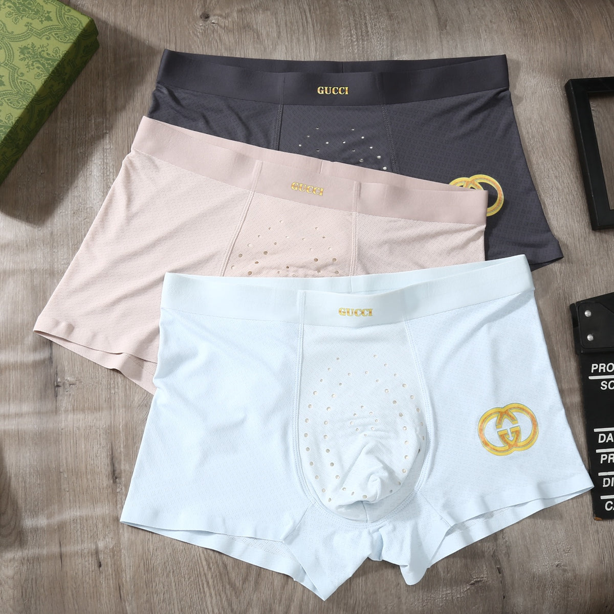 Gucci Ice-Silk Men's Boxer Briefs - 3-Piece Box