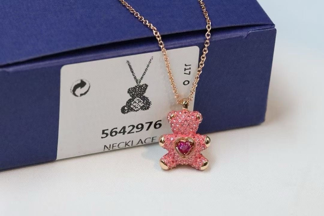 Teddy Bear Necklace & Earrings Set styled product view