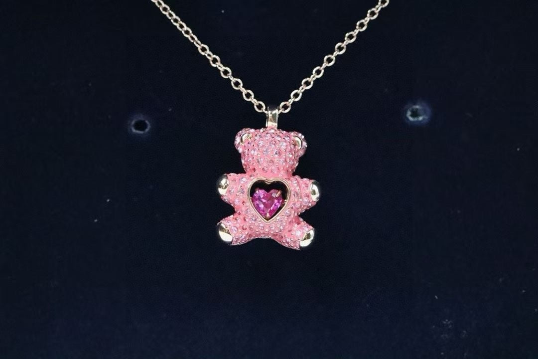 Teddy Bear Necklace & Earrings Set main product view