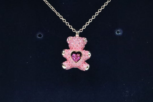 Teddy Bear Necklace & Earrings Set main product view