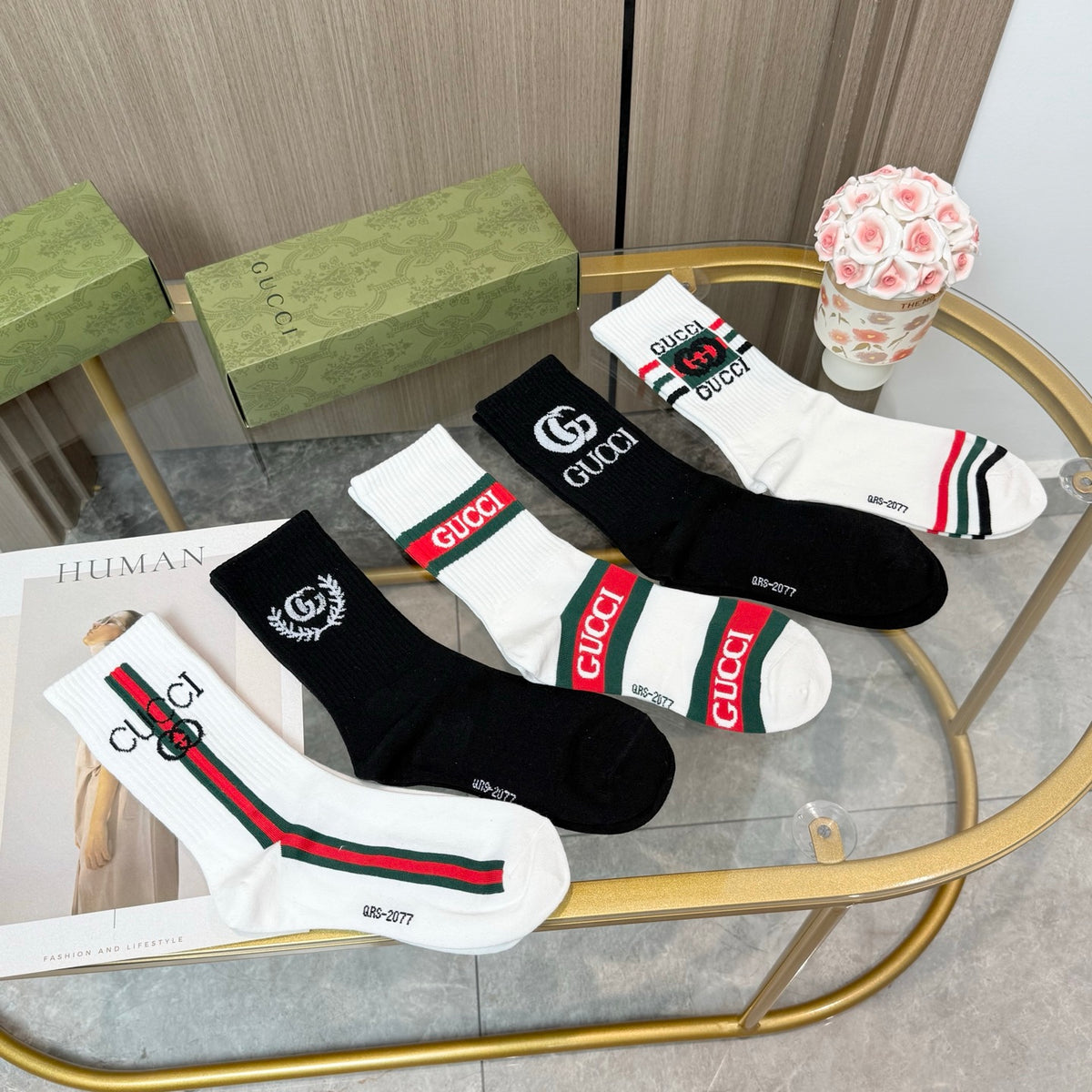 Gucci Cotton Crew Socks - 5-Pair Pack