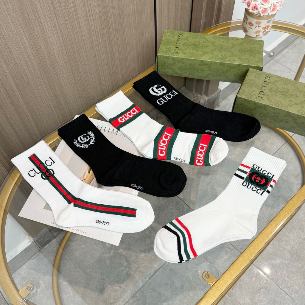 Gucci Cotton Crew Socks - 5-Pair Pack